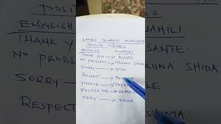LEARN SWAHILI LANGUAGE FOR BEGINNERS #SWAHILI IS EASY #LEARN POLITE WORDS IN SWAHILI #AFRICA#ASIA