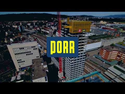 PORR SUISSE: Bau des Franklinturms – Zeitraffer – von der Baugrube bis zum Rohbau