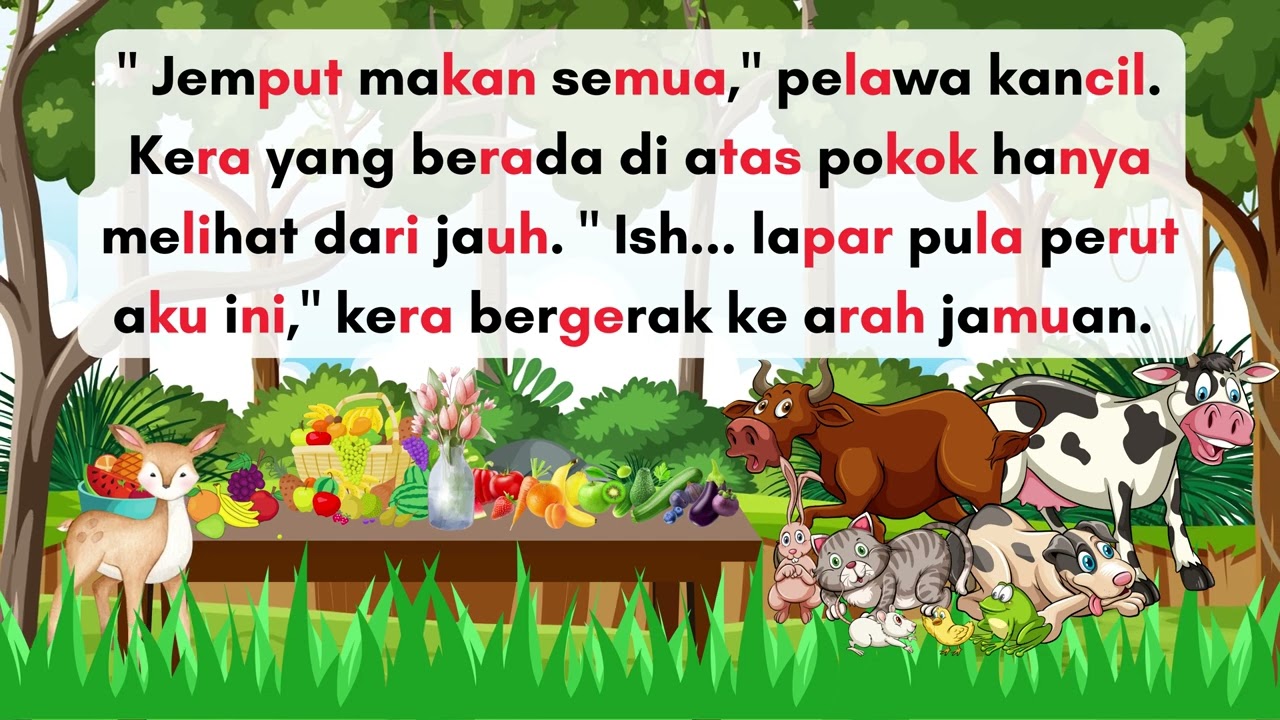 KISAH KERA MENDAPAT BUNGA | BERCERITA / MEMBACA BUKU SUKU KATA | CERITA KANAK-KANAK | PERIBAHASA