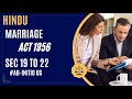 Section 19, 20, 21 and 22 of HMA 1956 | Jurisdiction of filling case in  | Hindu marriage Act