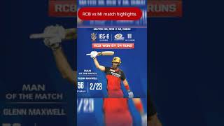 rcb vs mi 2021 highlights | mi vs rcb Match highlights | #Cricket #Sports #Shorts #vivoipl #rcb #mi