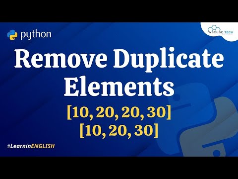 Python Program to Remove Duplicate Elements from a List English