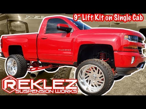 Lifted Single Cab Silverado 9" Mcgaughys SS Lift Kit Traction Bars Upper Control Arms