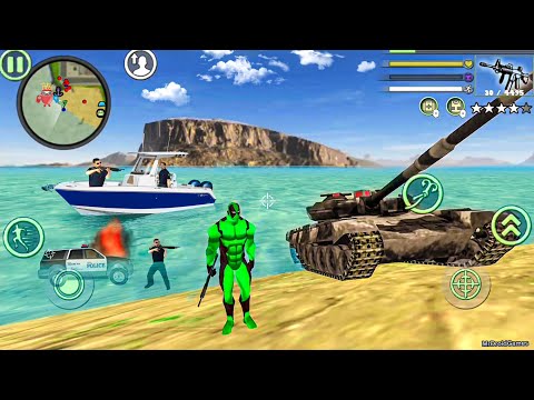 Green Deadpool Rope Hero Vice Town Crime Simulator #18 - Android Gameplay