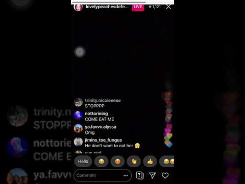 lovely peaches yelling on instagram live