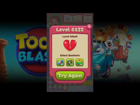 Toon blast 6132 level clear - No boosters - 3 stars