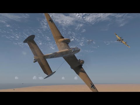 IL-2 Desert Wings | Bf 110 C-7/trop Vs Beaufighter I F/Trop Late | Dogfight in Gambut area