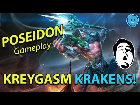 SMITE - Poseidon Gameplay and Cooldown Build! Kraken will always be amazing. (Live Stream)