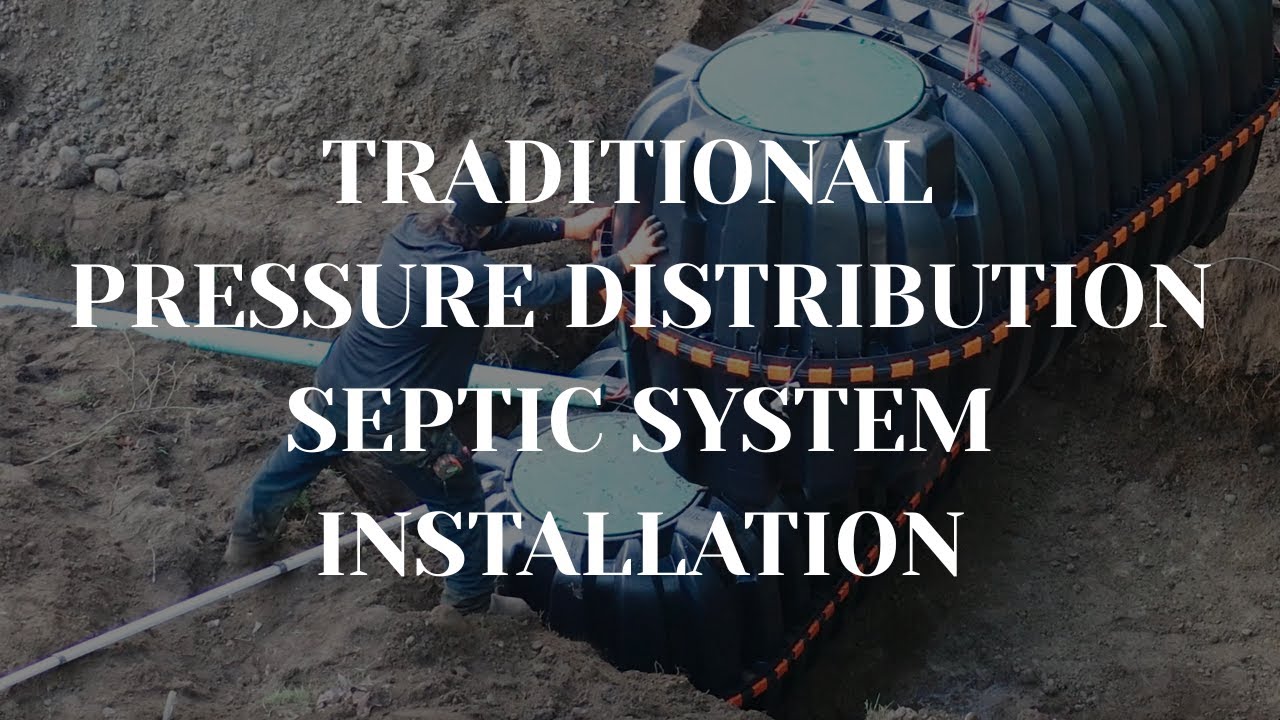 Pressure distribution septic system installation
