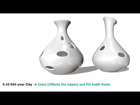 Intro to SubD using Inset and Fill Holes commands in Rhino 7, full course at www.Rhino3D.Education
