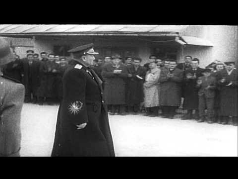Marshal of Yugoslavia addresses the crowd of 50,000 in a ceremony. HD Stock Footage