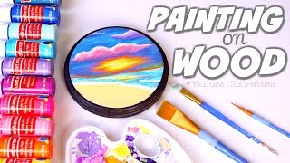 PAINTING on WOOD - Sunset Beach with Acrylic Paint