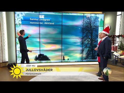Väderfenomen - vackra pärlemomoln på himlen - Nyhetsmorgon (TV4)