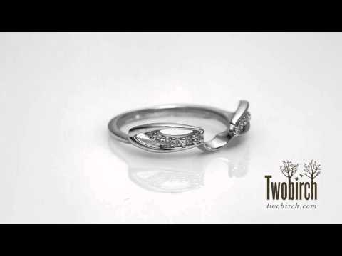 0.1 ct. Swirl Cut out Ring Wrap - TwoBirch TB-WRAP-0060-WG-B