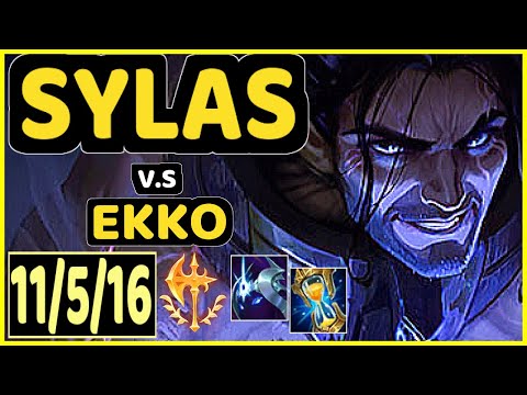 T1 FAKER (SYLAS) vs EKKO - 11/5/16 KDA MID GAMEPLAY - KR Ranked MASTER