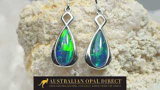 Gold Earrings, Green Earrings, Opal Stud Earrings - Australian Opal Direct | Worldwide Shipping