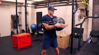Standing Dynamic Trunk Rotation with Weighted Ball and Band thumbnail