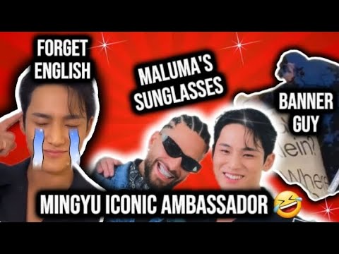 Mingyu was so funny at calvin klein event and he meet Maluma😅