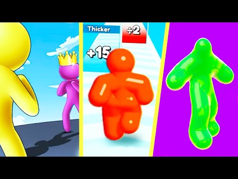 Blob Runner 3D vs Tall Man Run vs Giant Rush💪❌Gameplay on iOS Android - Fun Run Race (4K)
