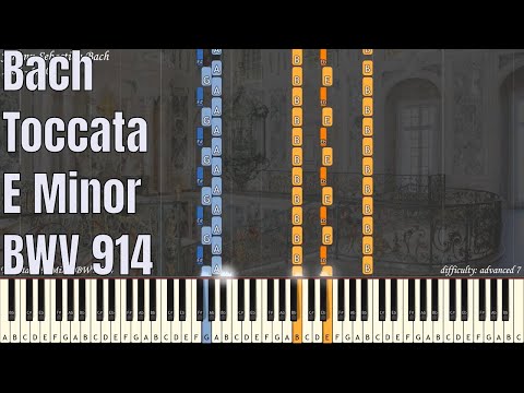JS Bach - Toccata in E Minor BWV 914 | Synthesia Piano Tutorial | Library of Music