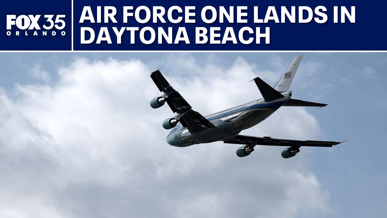 President Donald Trump, Air Force 1 lands in Daytona ahead of Daytona 500