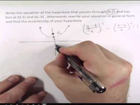 Equation of a Hyperbola given two foci and a vertice
