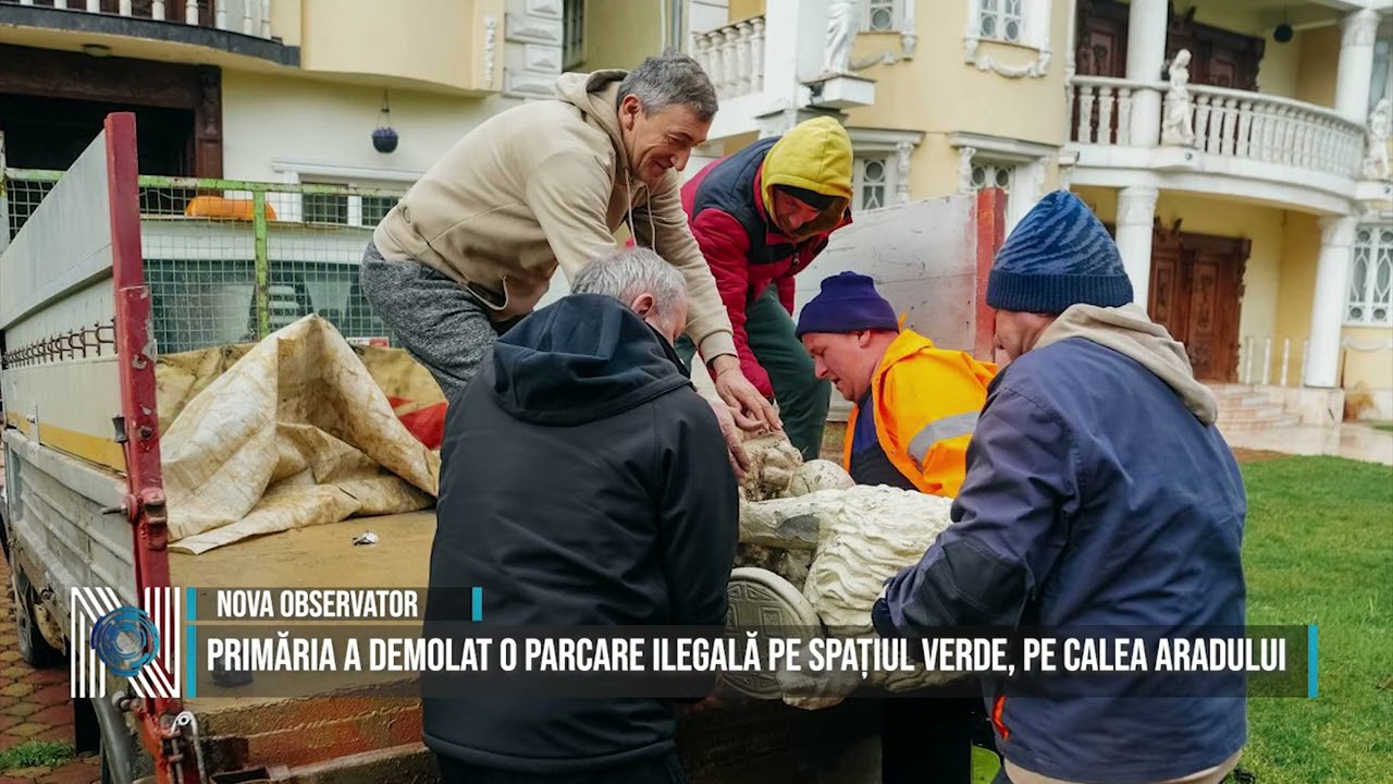 PRIMĂRIA A DEMOLAT O PARCARE ILEGALĂ PE SPAȚIUL VERDE, PE CALEA ARADULUI