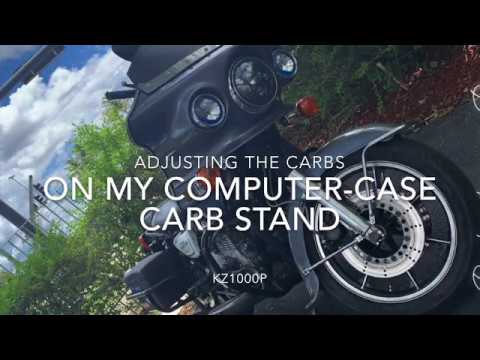 KZ1000P Adjusting carbs on my new Computer Case Carb-Stand