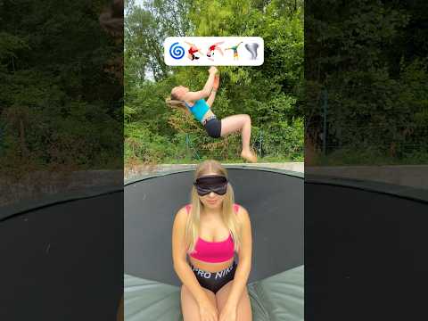 Wer errät den Trick BLIND? 👀🤭 @Itsmisabell #turnen #challenge #trampolin #blind #backflip #battle