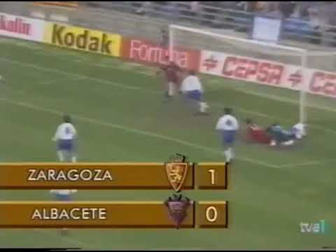 Liga 1994/95 Real Zaragoza 1 Albacete 0 / Golazo de Poyet + liderato
