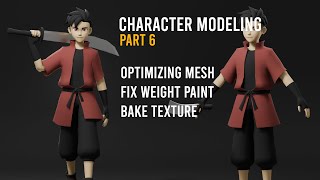 Download the video "Lowpoly Game Ready Character Modeling Blender 3D - Part 6"
