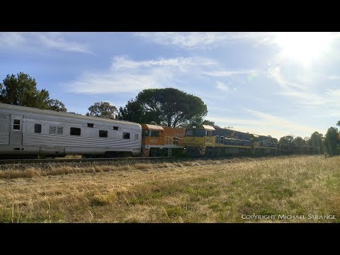 3XM4 Steel Crosses "Great Southern" Passenger Train - PoathTV Australian Railways