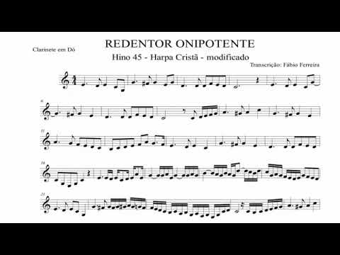 Tocata com Partitura - Redentor Onipotente - Hino 45 Harpa Cristã.