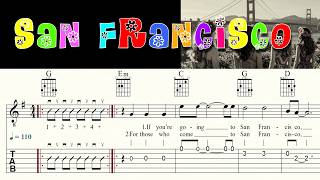 SAN FRANCISCO | SCOTT McKENZIE | Complete Version | Acoustic Guitar Lesson | Sheet Music &amp; TAB