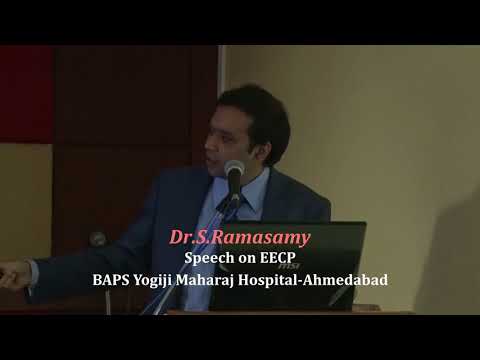Dr S Ramasamy EECP Expert and Consultant presenting EECP in BAPS Yogiji Maharaj Hospital