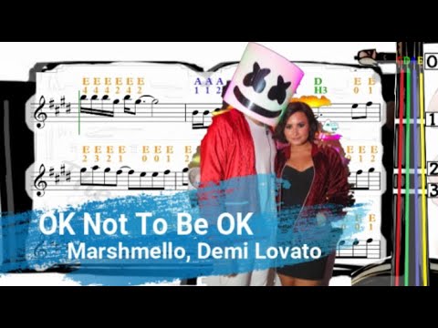 OK Not To Be OK | Marshmello, Demi Lovato | Violin SHEET MUSIC [With Fingerings] [Level 4]