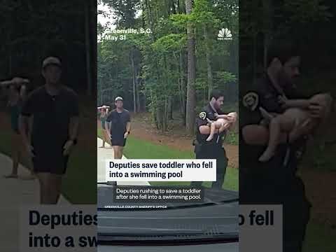 Deputies save toddler who fell into a swimming pool
