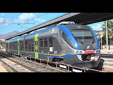 [HD - Treni] Minuetto Diesel 045+Treno Regionale 5409 Trenitalia in arrivo alla Stazione di Bagheria