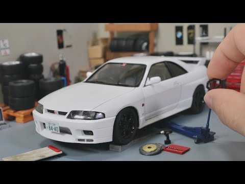 R33 Nissan Skyline GT-R V-SPEC Model Car Full Build Step By Step