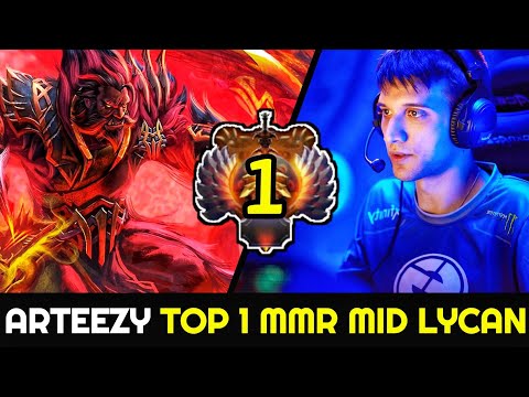 ARTEEZY Top 1 MMR Mid Lycan No Mercy 24 Kills with Necronomicon & Assault Cuirass Build 7.26 Dota 2