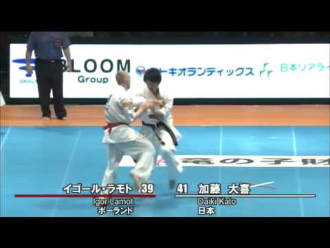 【新極真会】 The 11th World Karate Championship Men 2nd round15 Igor Lamot vs Daiki Kato