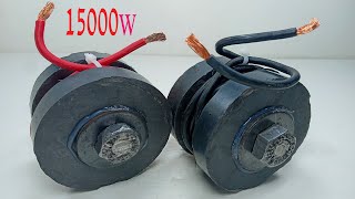 I turn 4 big magnets into 240v 15000w most powerful electric generator use PVC copper wire