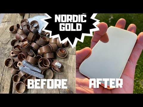Nordic Gold Bar Casting From Scrap - Trash To Treasure - ASMR Metal Melting - BigStackD Casting