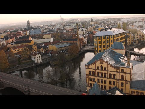 1030. Industrilandskapet Norrköping (Norrköping) Drone Stock Footage Video