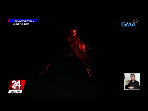 Timelapse video na kuha ng GMA Integrated News sa nagpapatuloy na pag-aalburuto ng… 24 Oras