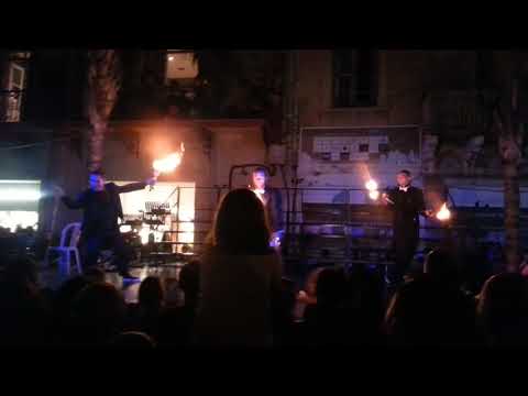 Larnaca Xmas Fire show acrobats 2017 Dec 2