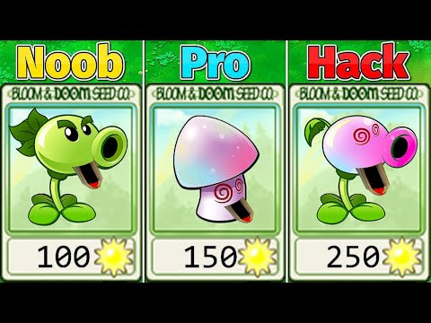 NOOB vs PRO vs HACKER Hypno-Pea PvZ 2 | Plants vs Zombies Menu Mod in Plants vs Zombies 2