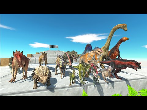 DINOSAURS SPEED RACE - STAIR ROAD - Animal Revolt Battle Simulator