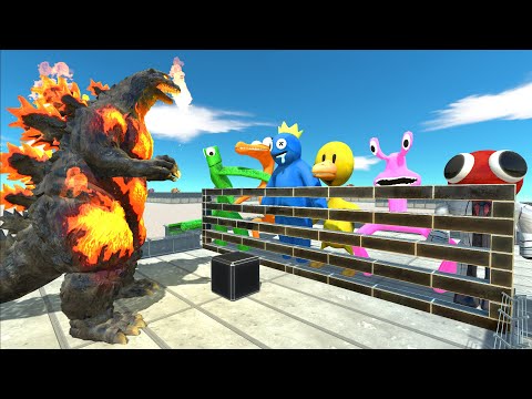 Godzilla Burning Rescue X6 Rainbow Friends - Animal Revolt Battle Simulator