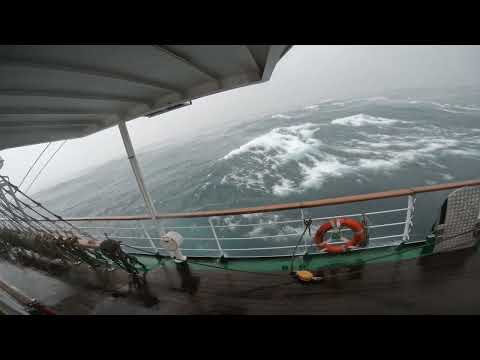 Storm on board S/V Dar Młodzieży, 75 knots in bay of biscay.